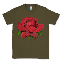 Army Green Oklahoma Rose Illustrations Classic Tee - LillyAllenDesigns