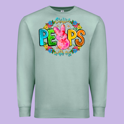 Chillin Peeps With My Premium Sweatshirt Designed By Cowhidedigitalart