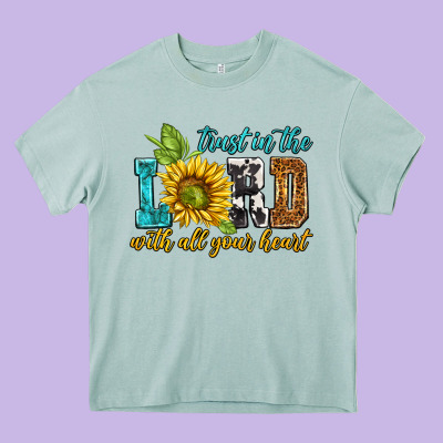 Trust In The Lord With All Your Heart Heavy Core Tee Designed By Nancycooperartshop