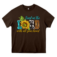 Chocolate Brown trust in the lord with all your heart Heavy Core Tee - NancyCooperArtShop