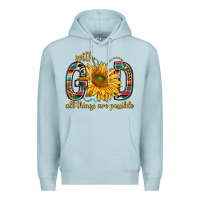 Blue Mist with god all things are possible with sunflower bbs Premium Hoodie - BundleAndBundleShop