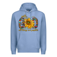 Colony Blue with god all things are possible with sunflower bbs Premium Hoodie - BundleAndBundleShop