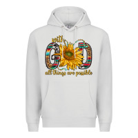 Dove Grey with god all things are possible with sunflower bbs Premium Hoodie - BundleAndBundleShop