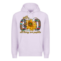 Lilac with god all things are possible with sunflower bbs Premium Hoodie - BundleAndBundleShop