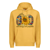 Mustard with god all things are possible with sunflower bbs Premium Hoodie - BundleAndBundleShop