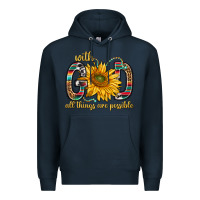 Navy with god all things are possible with sunflower bbs Premium Hoodie - BundleAndBundleShop