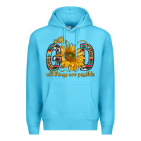 Ocean Blue with god all things are possible with sunflower bbs Premium Hoodie - BundleAndBundleShop
