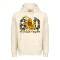 With God All Things Are Possible With Sunflower Bbs Premium Hoodie | Teevron