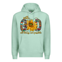 Seafoam with god all things are possible with sunflower bbs Premium Hoodie - BundleAndBundleShop