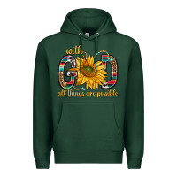Sports Green with god all things are possible with sunflower bbs Premium Hoodie - BundleAndBundleShop