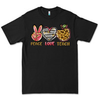 Black peace love teach Premium Tee - NancyCooperArtShop