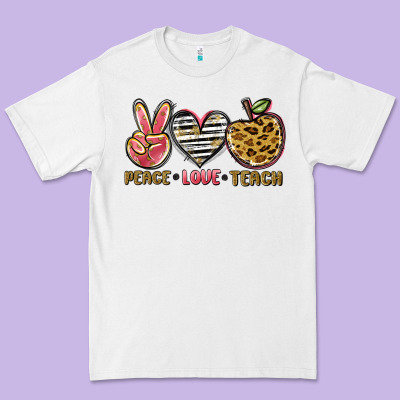 Peace Love Teach Premium Tee Designed By Nancycooperartshop