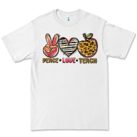 White peace love teach Premium Tee - NancyCooperArtShop