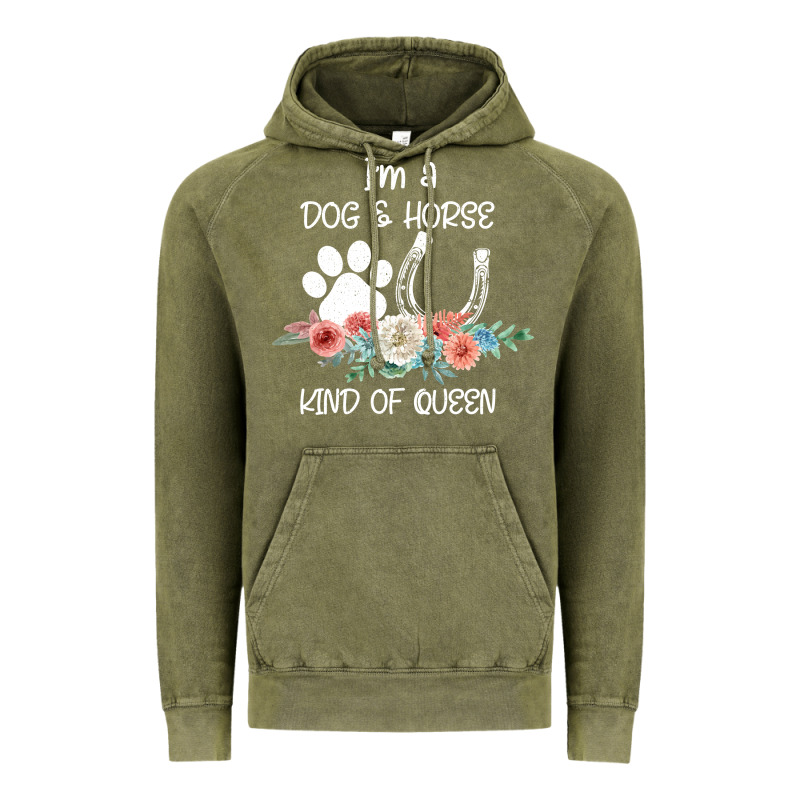 Im A Dog And Horse Kind Of Queen Vintage Hoodie by Bettercallsaul | Teevron