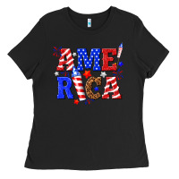 Black America Ladies Tee - NancyCooperArtShop