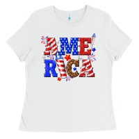 White America Ladies Tee - NancyCooperArtShop