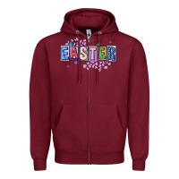 Burgundy easter with leopard Zipper Hoodie - FaDigitalArtStudio