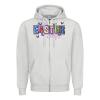 Dove Grey easter with leopard Zipper Hoodie - FaDigitalArtStudio