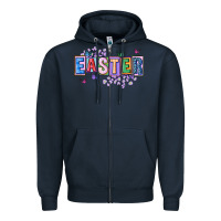 Navy easter with leopard Zipper Hoodie - FaDigitalArtStudio
