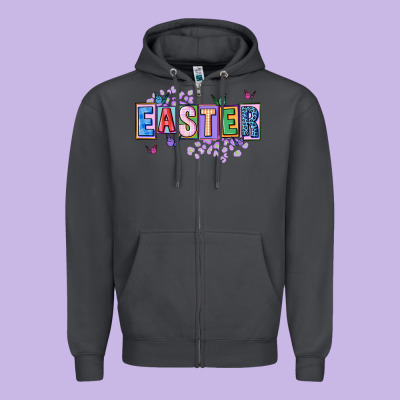 Easter With Leopard Zipper Hoodie Designed By Fadigitalartstudio