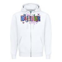 White easter with leopard Zipper Hoodie - FaDigitalArtStudio