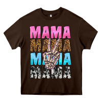 Chocolate Brown mama skeleton peace leopard pattern Heavy Core Tee - NancyCooperArtShop