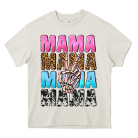Cream mama skeleton peace leopard pattern Heavy Core Tee - NancyCooperArtShop