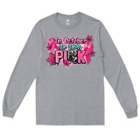 Heather Grey In October we wear pink Cancer Awareness Long Sleeve Tee - HowdyJamesFarm
