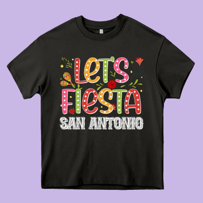 Lets Fiesta San Antonio Heavy Core Tee Designed By Jahusdesignshop