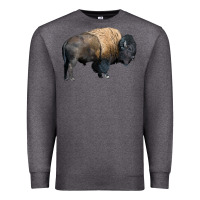 Charcoal Heather Bison Buffalo Premium Sweatshirt - LillyAllenDesigns