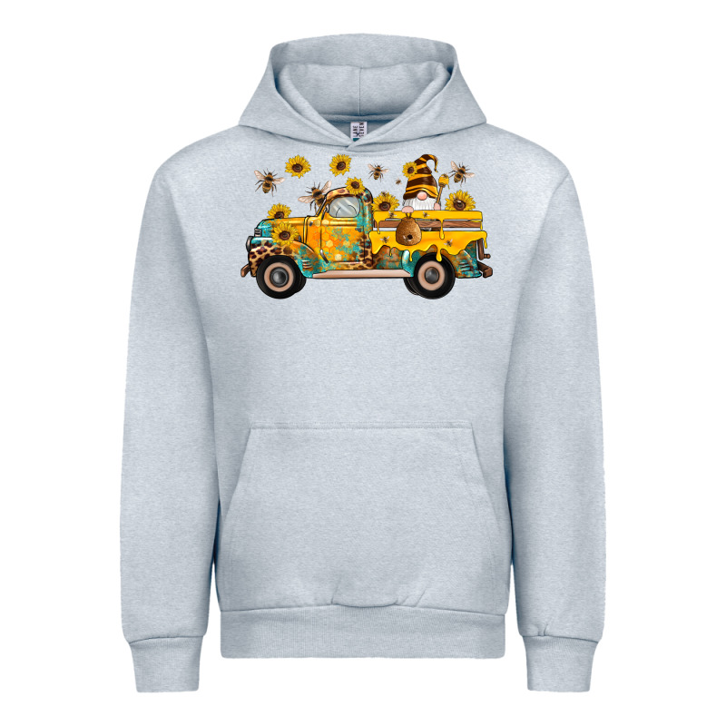 Western Bee Gnomes Truck Sunflowers Honeycomb Beehive Honey Turquoise Urban Hoodie by Artiststas | Teevron