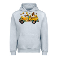 Heather Grey western bee gnomes truck sunflowers honeycomb beehive honey turquoise Urban Hoodie - Artiststas