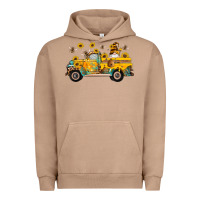 Pigment Burro western bee gnomes truck sunflowers honeycomb beehive honey turquoise Urban Hoodie - Artiststas