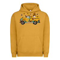 Pigment Peanut Butter western bee gnomes truck sunflowers honeycomb beehive honey turquoise Urban Hoodie - Artiststas