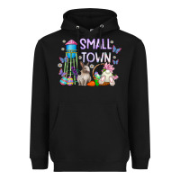 Black Small Town Easter Day Heavyweight Hoodie - CowhideDigitalArt