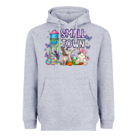 Heather Grey Small Town Easter Day Heavyweight Hoodie - CowhideDigitalArt