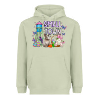 Matcha Small Town Easter Day Heavyweight Hoodie - CowhideDigitalArt