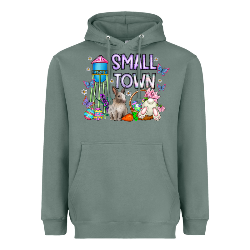 Small Town Easter Day Heavyweight Hoodie by CowhideDigitalArt | Teevron