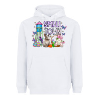 White Small Town Easter Day Heavyweight Hoodie - CowhideDigitalArt