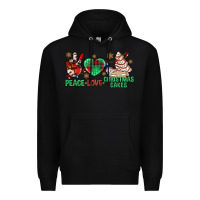 Black peace love christmas cakes bbs Premium Hoodie - BundleAndBundleShop