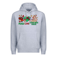 Heather Grey peace love christmas cakes bbs Premium Hoodie - BundleAndBundleShop