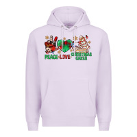 Lilac peace love christmas cakes bbs Premium Hoodie - BundleAndBundleShop