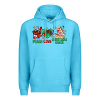 Ocean Blue peace love christmas cakes bbs Premium Hoodie - BundleAndBundleShop