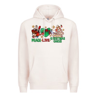Pale Pink peace love christmas cakes bbs Premium Hoodie - BundleAndBundleShop