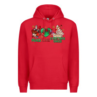Red peace love christmas cakes bbs Premium Hoodie - BundleAndBundleShop