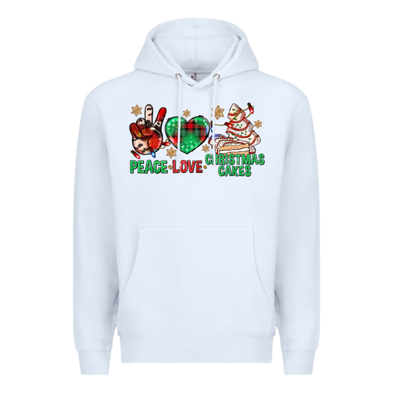 Peace Love Christmas Cakes Bbs Premium Hoodie by BundleAndBundleShop | Teevron