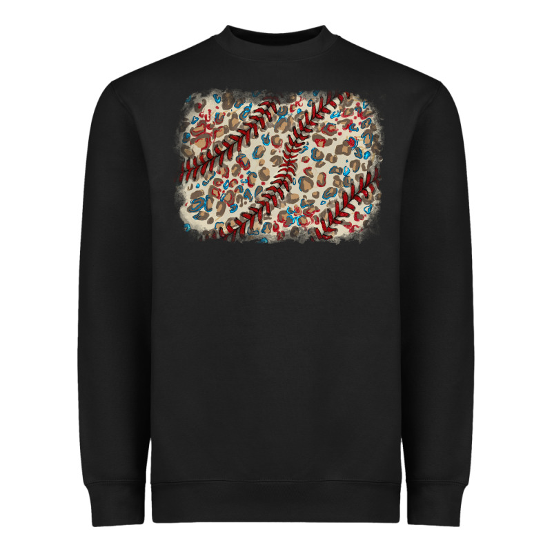 Baseball Leopard Glitter Background Heavyweight Sweatshirt by HowdyJamesFarm | Teevron
