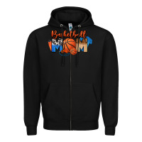Black basketball mom Zipper Hoodie - FaDigitalArtStudio