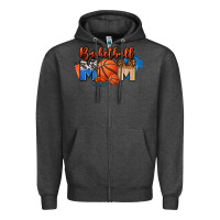 Charcoal Heather basketball mom Zipper Hoodie - FaDigitalArtStudio