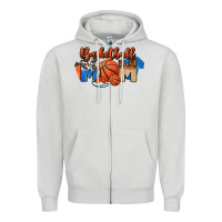 Dove Grey basketball mom Zipper Hoodie - FaDigitalArtStudio